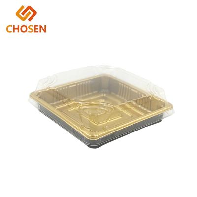 China Food Custom Design Gold Sushi Plastic Blister Wrapping Tray, Blister Tray Wrapper, Blister Wrapping Trays for sale