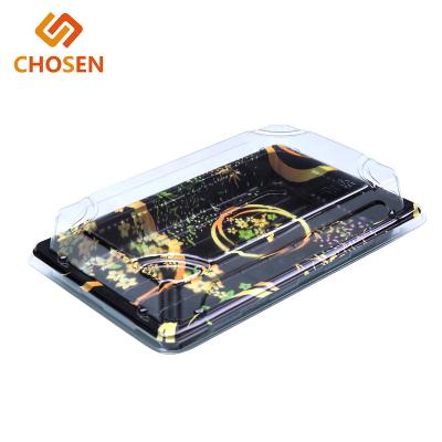 China Disposable PS Material Disposable Plastic Fast Food Packaging Container For Sushi for sale