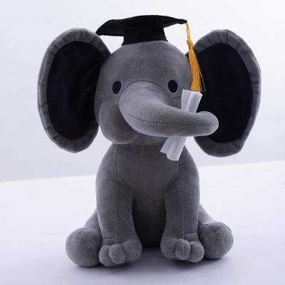 China Gifts 25cm Kids Sleeping Plush Elephant Stuffed Graduation Elephant Toys With Big Ears For Graduation Gifts for sale