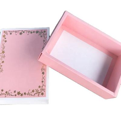 China Disposable Custom Chocolate Packaging Drawer Pink Cardboard Hot Stamping Gift Box for sale