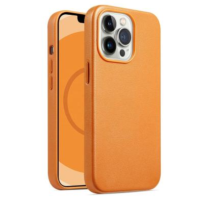 China High Quality Magnetic Shockproof Custom PU Leather Soft Silicone Phone Case For iPhones 12 13 14 Pro Max for sale