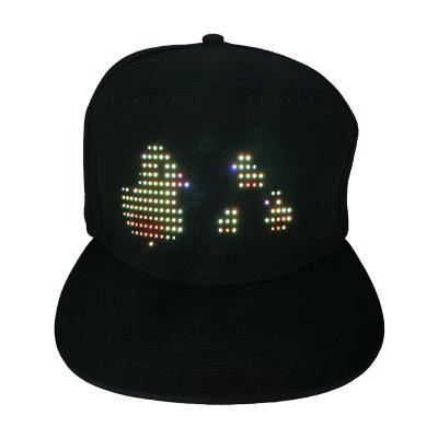 China Christmas Party Festival Bar Manufacturer Direct Sales LED Hat Display Advertising Cap Multi-Language Editable Luminous Hat Prom Party Decoration Hat for sale