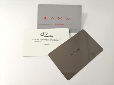 China 85.5x54x0.76mm PVC Business Cards , 4C/4C Frosted RFID Grey Membership ID Card for sale