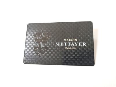 Chine Cartes de visite professionnelle de visite de noir de plaine en métal d'OEM 85x54mm de fibre de carbone à vendre