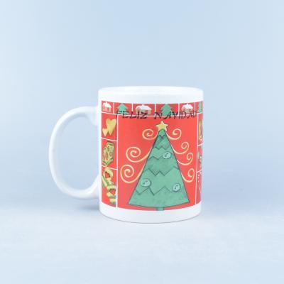 China Sustainable Ceramic Coffee Mug With Warm Christmas Design Customized for sale