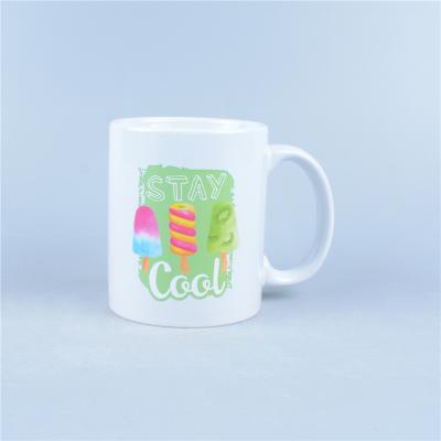 China Custom Viable Summer Style 11oz Ceramic Ice Coffee Drink Mug for sale