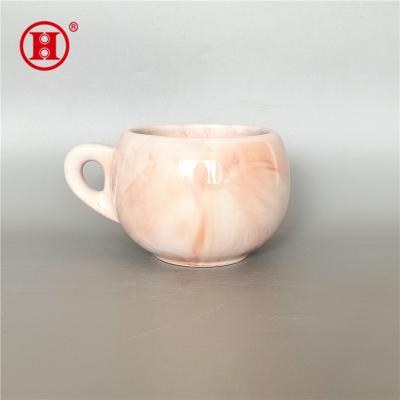 China Viable Creative Design [ZIBO HAODE CERAMIC] Glossy Finish Marble Glazed Ceramic Coffee Mug for sale