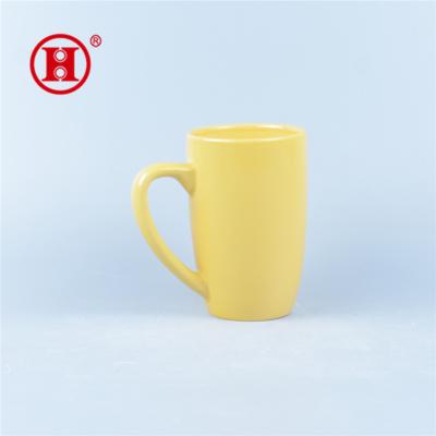 China [ZIBO HAODE CERAMIC] viable promotional yellow coffee mugs ceramic mugs for sale