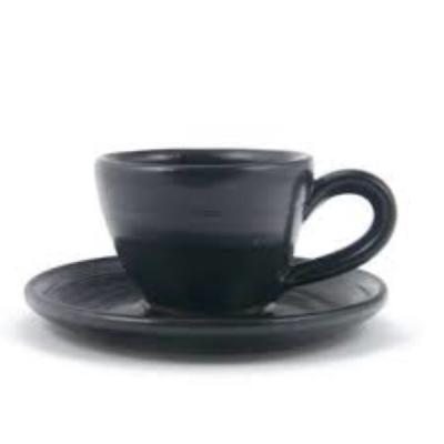 China ZIBO Ceramic Espresso Coffee Sets [HAODE CERAMIC] Manufacturer Viable OEM Black for sale