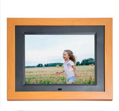 China Desktop Wooden Digital ABS Picture Display Bulk Screen Clock Factory Price HD IPS Electronic Photo Frame 8.7 Inch for sale