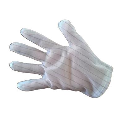 China High quality white stripe protective preferably priced dustproof antistatic gloves are available for use in workshops and factories for sale