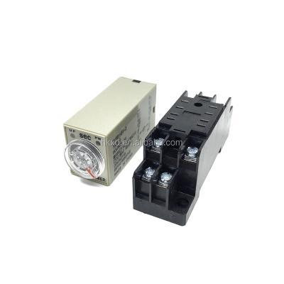 China HKXD Electronic Components H3Y-2 AC220V DC24V Delay Timer Time Relay 0-30 Minute/Seconds With Base for sale