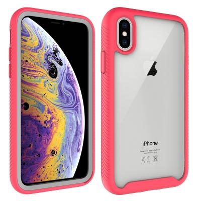 China Clear Acrylic TPU Back Case For iPhone XS/X Anti-scratch TPU Clear Case For iPhone XS X With Cover for sale