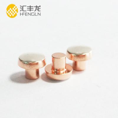 China Wear Resistance Silver Bimetal Copper Alloy Electrical Contact Rivets For Different Relay Switches for sale