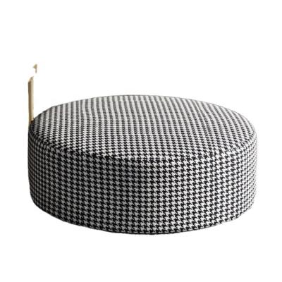 China Economical Houndstooth Fabric Living Room Sofa Fashion And Modern Adjustable Design Simple (Height) Stool for sale