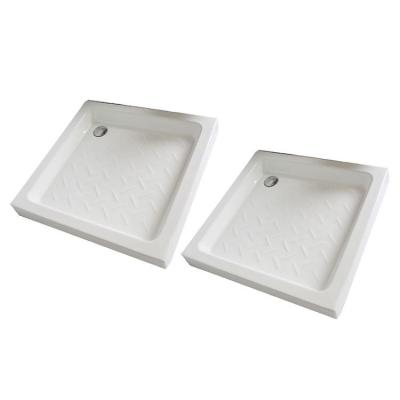 China Durable Skillful Workmanship White Ceramic Flat Square Shower Tray For Bathrooms for sale