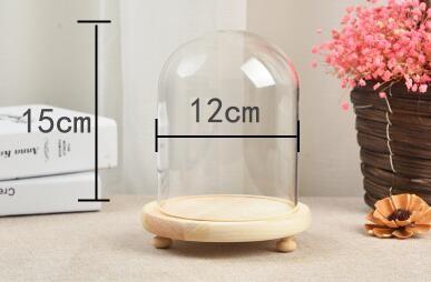 China dust proof glass doll dome with base height 15cm  diameter 12cm best for decoration for party for sale