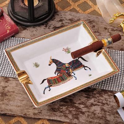 China Handmade American vintage ceramic cigar ashtray for home decoration for sale