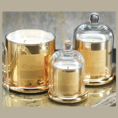 China Europe high quality decorative round plated gold glass candle holder with glass domes for sale