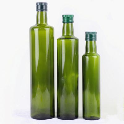 China Wholesale Round Green Olive Oil Shape 250ml 500ml 750ml Glass Bottle for sale