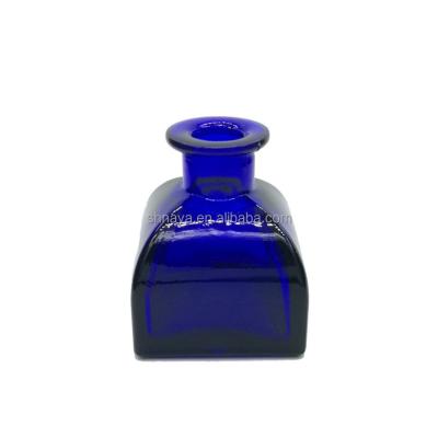 China Classy Blue Personal Care 50ml Glass Tubular Diffuser Aroma Bottles Factory Price for sale