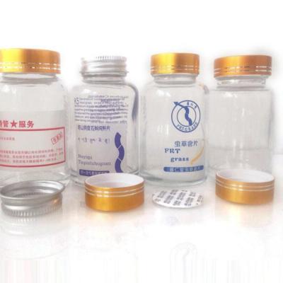 China Glass Clear Pill Pill Bottle With Printing Logo , Pill Capsule Bottle 100ml 120ml for sale