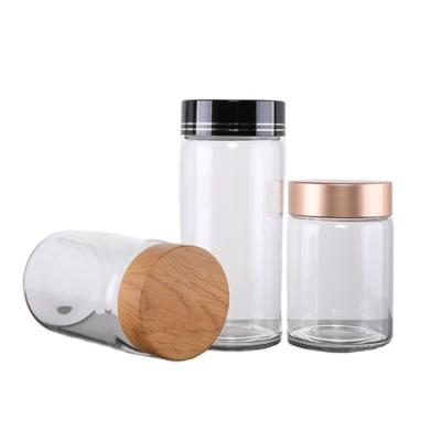 China Cylindrical Clear Medicine Borosilicate Glass Bottle Cap Bottle With Screw Lid 190ml 350ml for sale