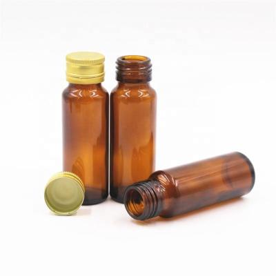 China 20ml 30ml 50ml 100ml Medicine Liquid Amber Syrup Medicinal Glass Bottle With Aluminum Cap for sale