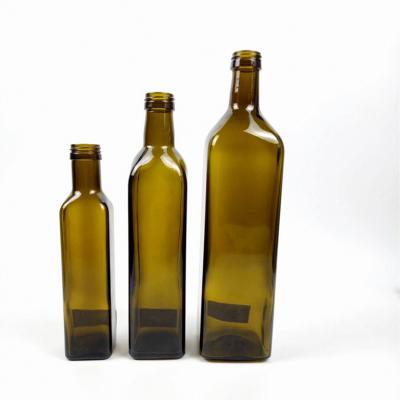 China Amber Cooking Oil 1000ml 750ml 500ml 250ml Square Olive Oil Bottles for sale