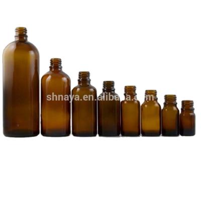 China Personal Care 1oz 2oz 8oz 16oz 32oz Amber Round Boston Glass Bottles For Essential Oils for sale