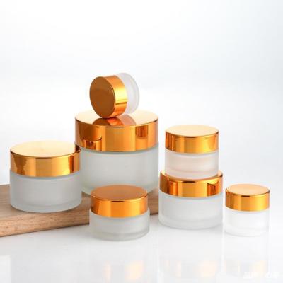 China Empty Personal Care Face Cream Jar Frosted Glass Cream Bottle 5g 15g 20g 30g 50g 100g Wholesale for sale