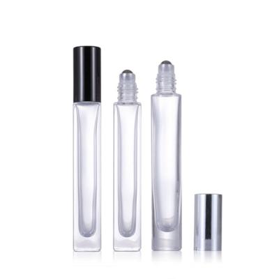 China Wholesale Personal Care Luxury Cosmetic Packaging Empty Rectangular Refillable 10ml Roll On Perfume Glass Bottle for sale