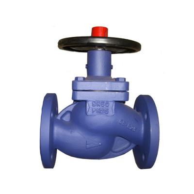 China DIN Chemicals Non Rising Stem DN50 PN25 Flanged GS-C25 Bellows Seal Globe Valve for sale