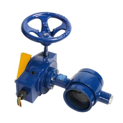 China Water signal ductile iron grooved butterfly valve dn200 with tamper switch for sale