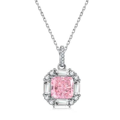 China 2022 CLASSIC Ice Cut 8A Redeon Cut Stone Square Round Rectangular Octagon S925 Mosant Zirconium Sterling Silver Diamond Necklace for sale