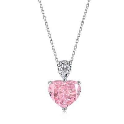 China 2022 CLASSIC Ice Flower Cherreiden Cut Rose Heart White Water Drop Pear Sterling Silver 8AS925 Mosson Diamond Pendant Necklace for sale