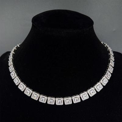 China New 2022 Hyperbole Ladies Hip Hop Crystal Heart Cuban Chain Necklace Round Ice Cube Square Tennis Necklace Luxury Pave Chain Jewelry for sale