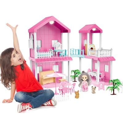 China Toy Qilong dollhouse cartoon dream house miniature diy doll handheld children doll furniture gabby diy house for sale