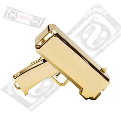 China Custom Pink Electronic Toy Qilong Cash Gold Money Gun Shooter Rain Money Dispenser Toy Spray Gun Money Dinheiro Pistola De Dinheiro for sale