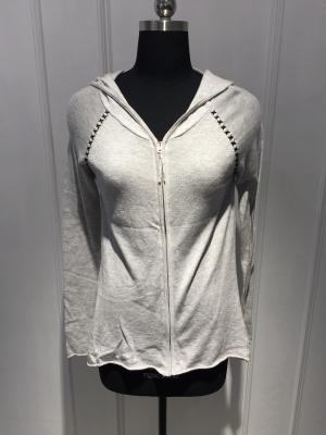 China Die Wolljacken-Strickjacken der Frauen mit Haube, Front-Wolljacken-Strickjacke der Frauen Zip zu verkaufen