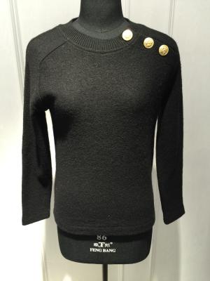 China Perfect Softness Women'S Pullover Sweater With Gold Buttons On Shoulder for sale