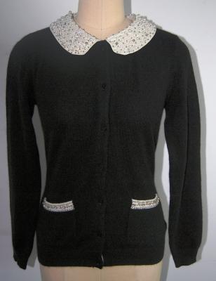 China Doll Collar Womens Cashmere Sweaters Long Sleeve For Winter / Autumn for sale