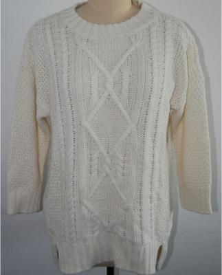 China Breathable Oversized Knit Sweaters White With 5gg Big Gauge Knitting Patterns for sale