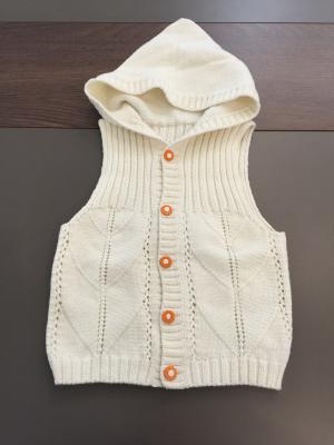 China Sleeveless Cardigan Kids Hooded Sweater , Cotton Kids White Sweater Vest for sale