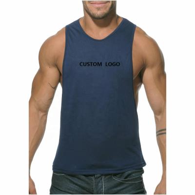 China JL-91608 Custom LOGO gym tank top men anti-pilling fitness wear 5%spandex95%cotton men's athletic tank tops for sale