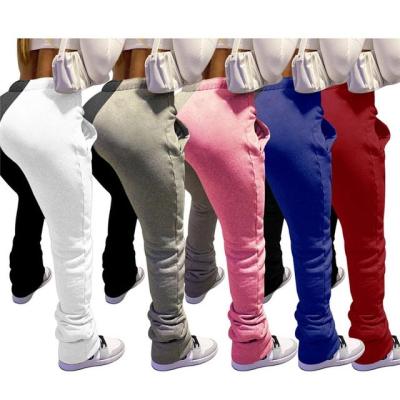 China Breathable Custom Logo Plain Ladies Pile Joggers Pants Printing Empty Women Jogger Pile Pants for sale