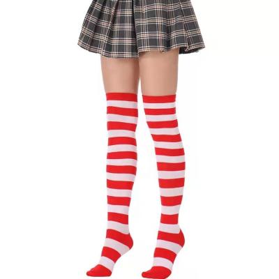 China Wholesale Cute Women's Sports Socks Long COSPLAY Japanese Style JL-10287 Knee Stripes Female Socks For Women for sale