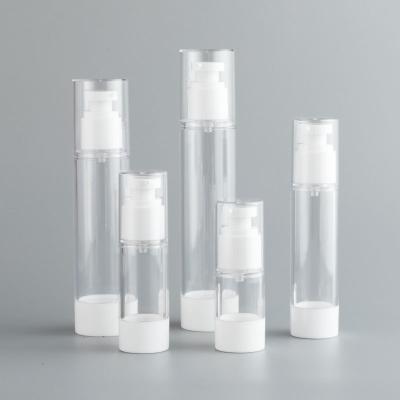 China Travel Refillable Cosmetic Airless Cream Dispenser Bottle Pump Clear 30ml Containers / Foundation Bottle for sale