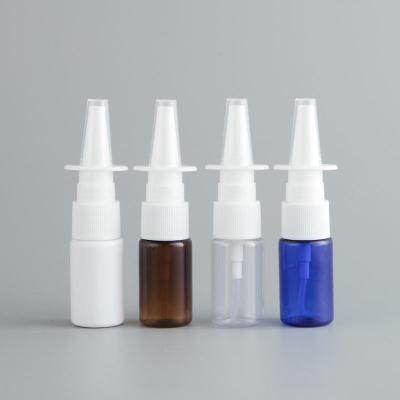 China 5ml 10ml Medicine Nasal Spray Pump Mist Nose Spray White Empty Plastic Refillable Bottle For Water Wash Application for sale