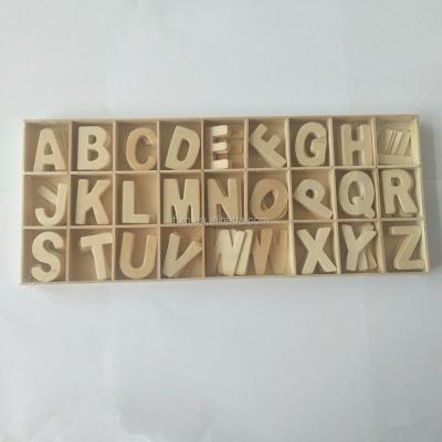 China Europe Craft Scrapbooking Alphabet Wooden Letter Set 6 Natural A to Z 24x32mm for sale